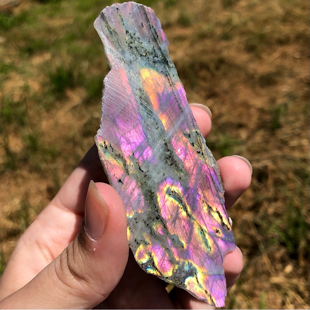 Flashy Pink & Golden Labradorite
